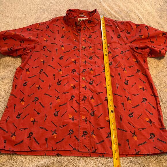 Duluth Clothing Co. Men’s BBQ Print Button-Down Shirt – XL, Red, Short-Sleeve - Picture 3 of 7
